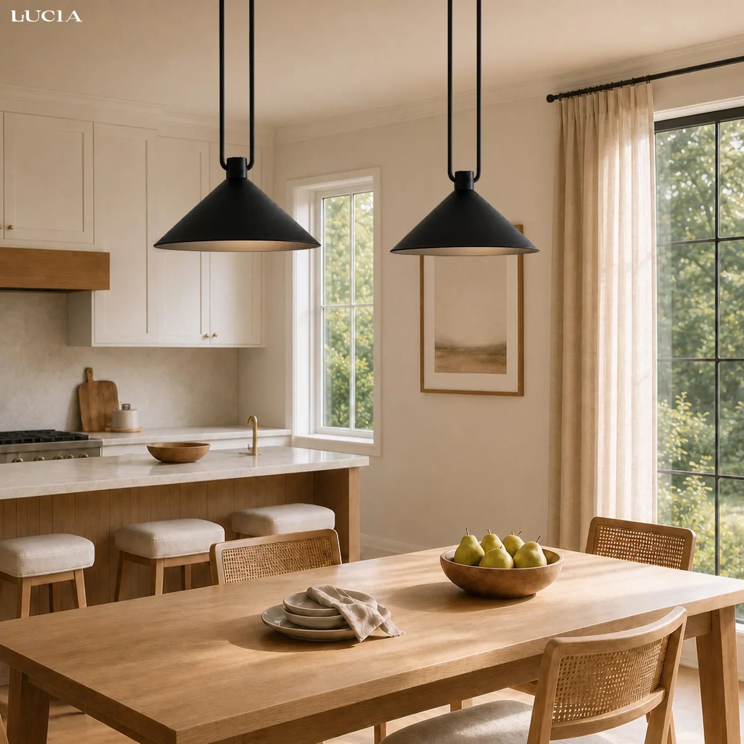 Industrial pendant light for breakfast bar