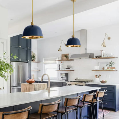 Pendant light with iron shade