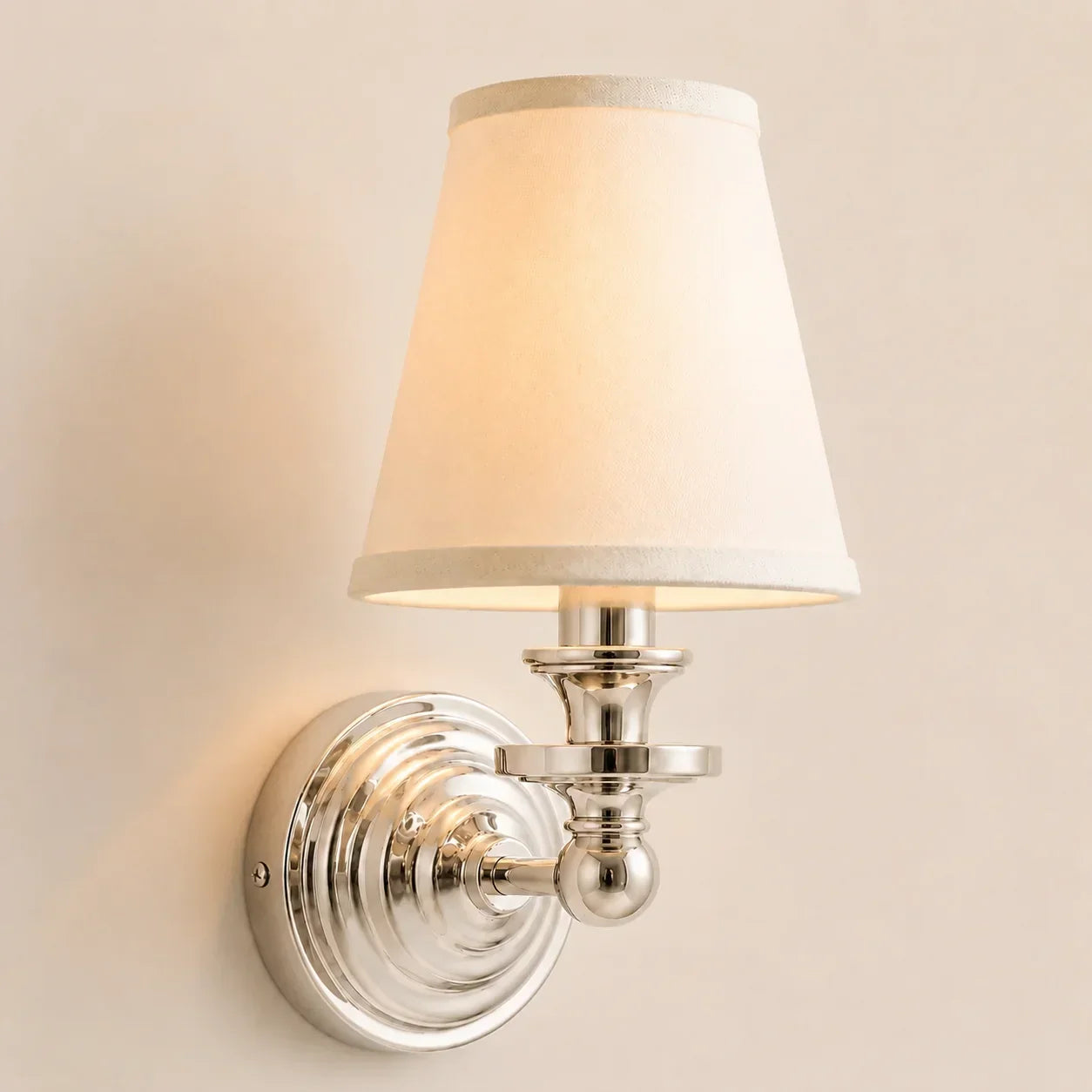Linen fabric wall sconce
