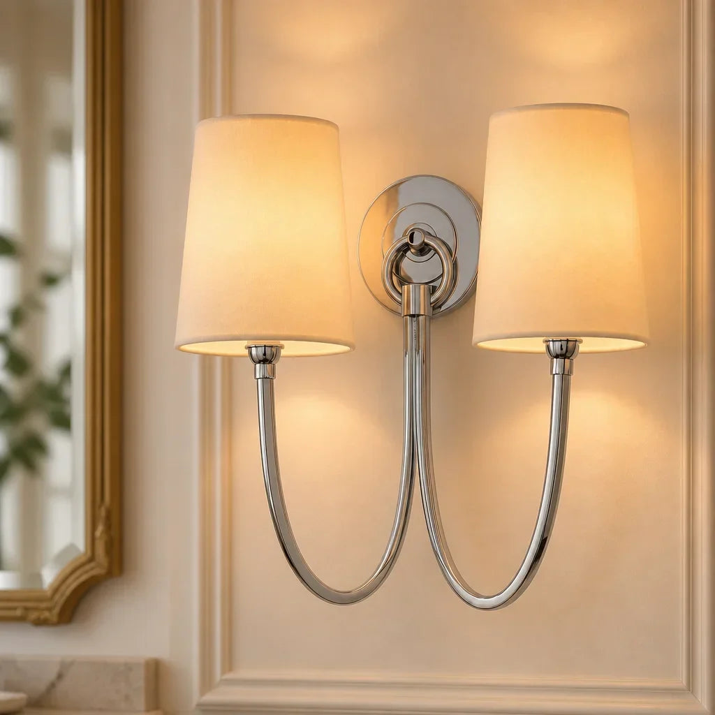 Linen wall light for hallway