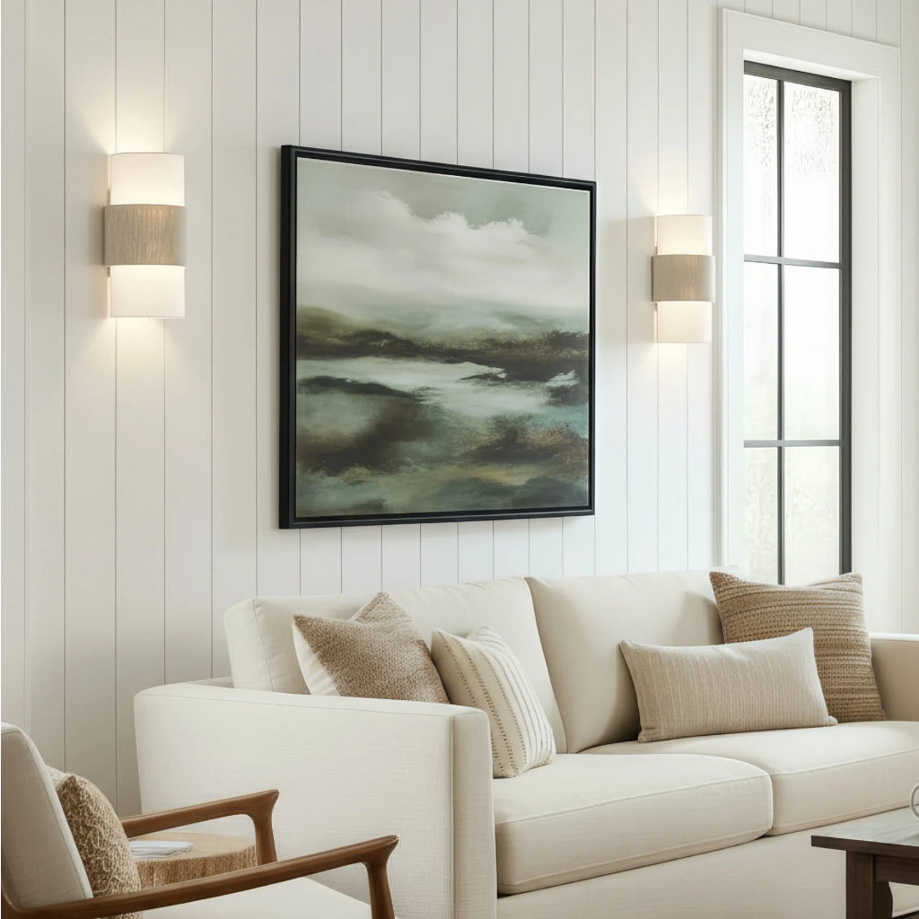 Linen wall light for living room