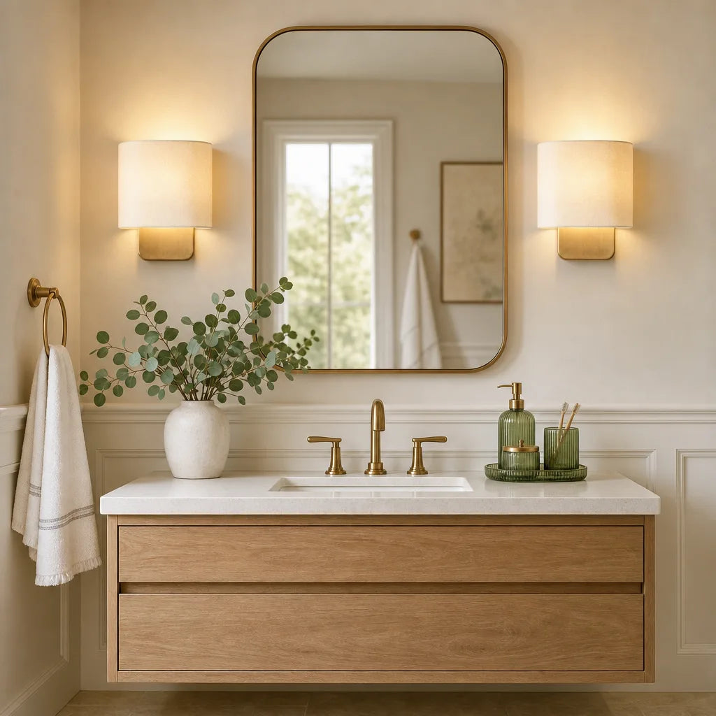 Linen wall sconce for bedroom