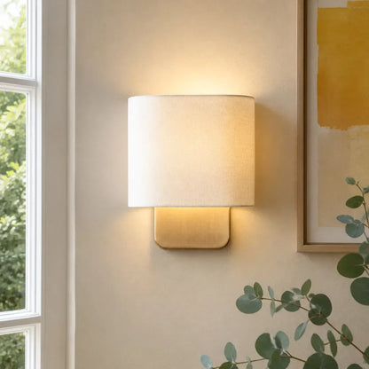 Linen wall sconce for entryway