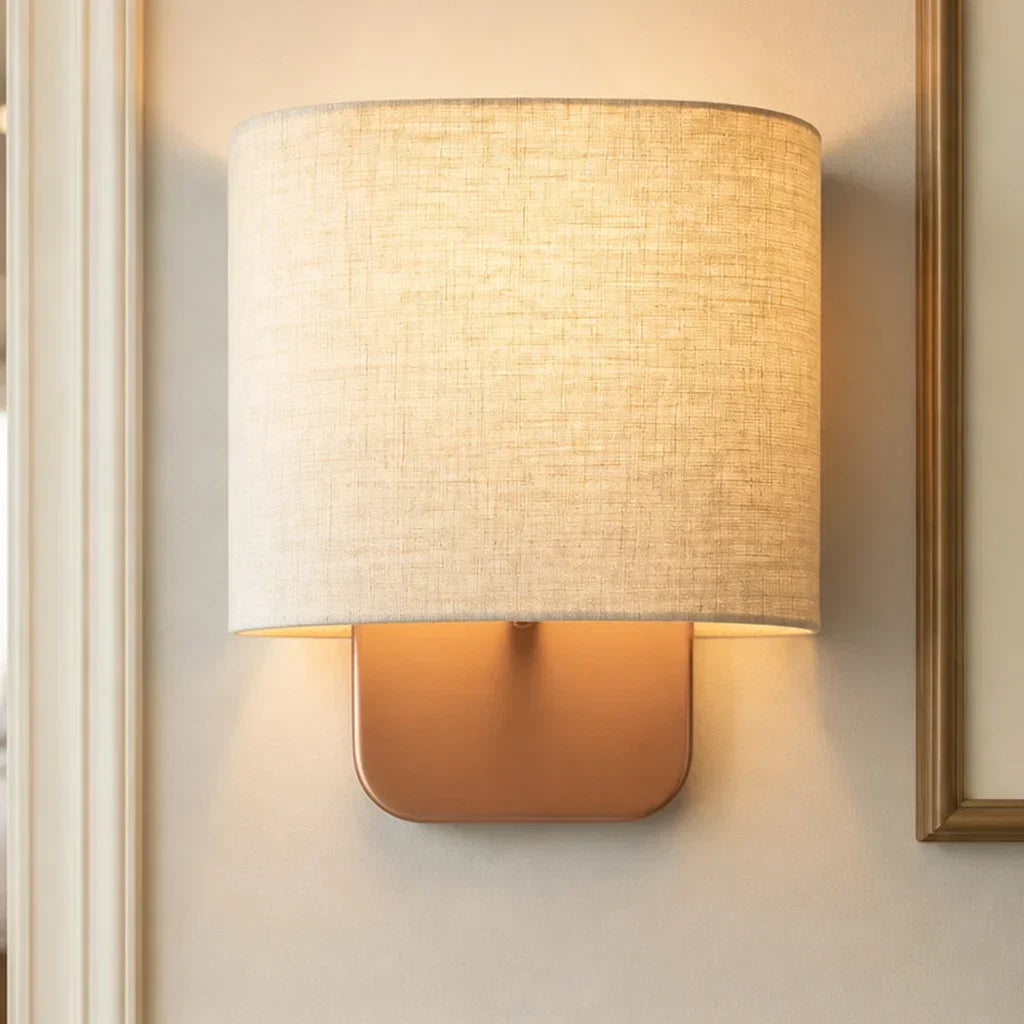 Linen wall sconce for living room