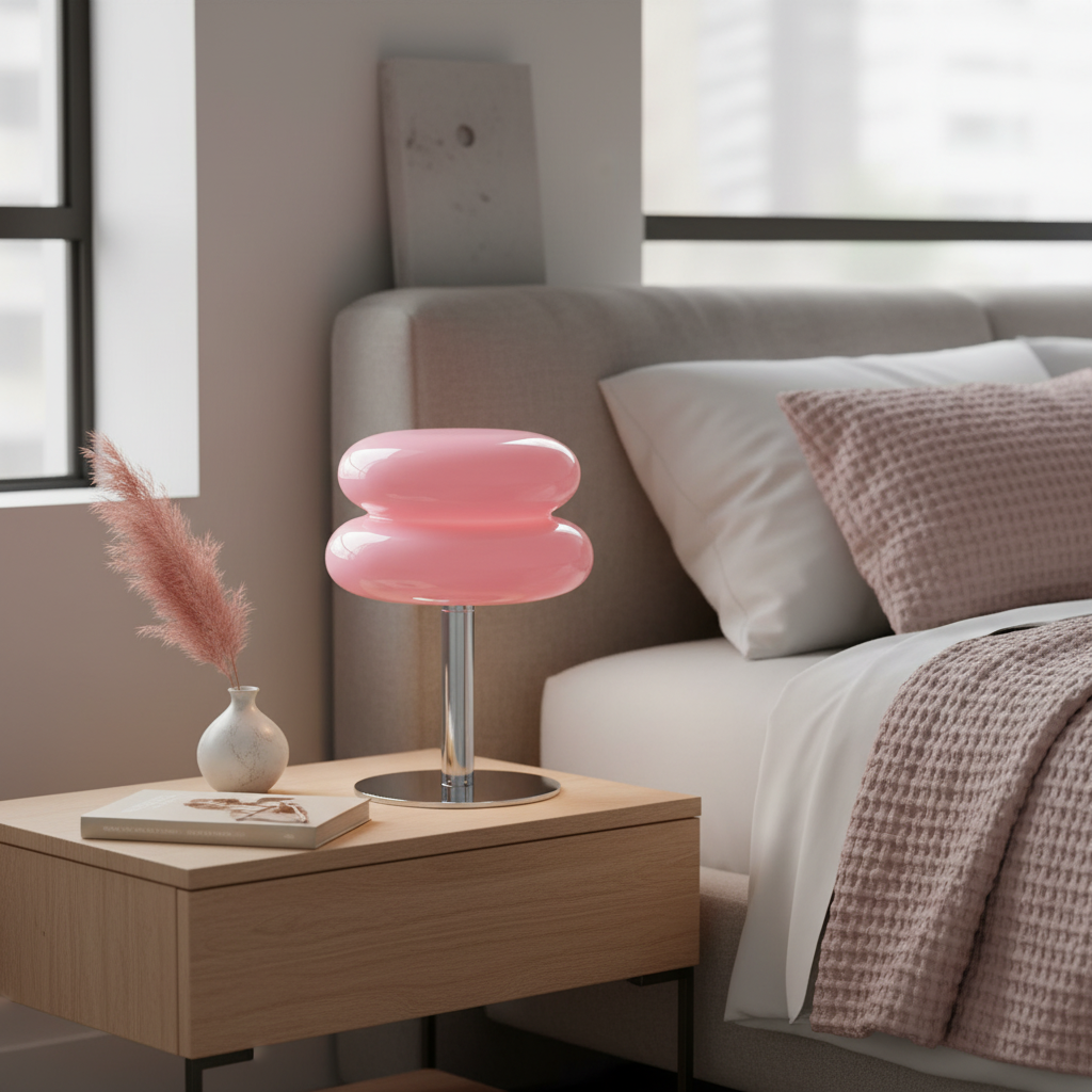 Table lamp with metal base