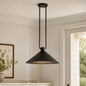 Metal cone pendant light for kitchen island