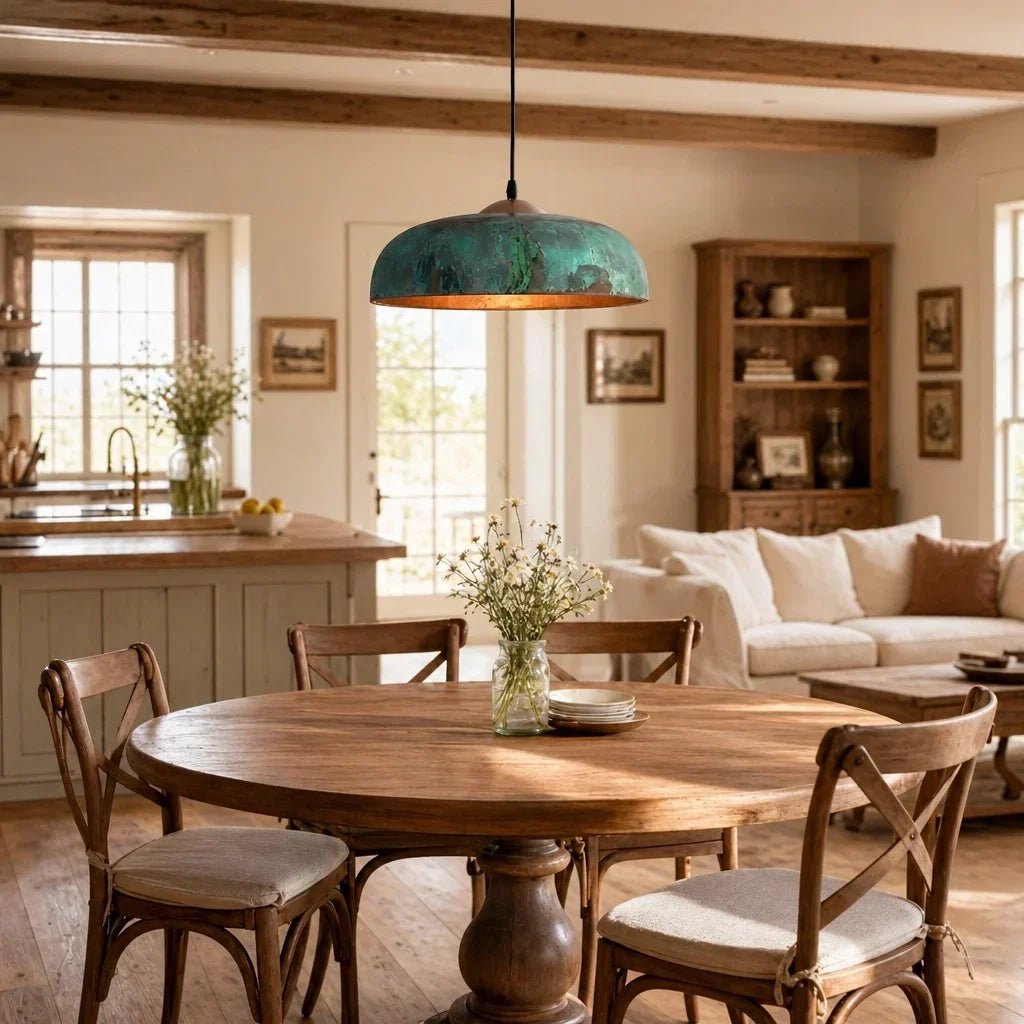 Metal dome pendant light for living room