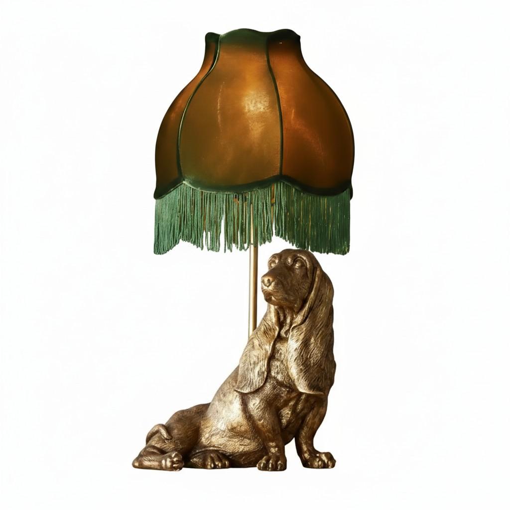 Metal and fabric animal table lamp