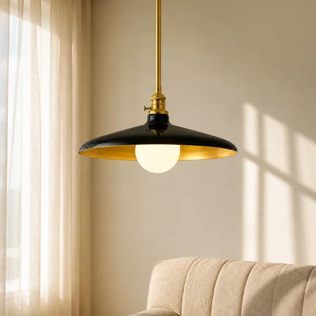 Metal pole pendant light for kitchen