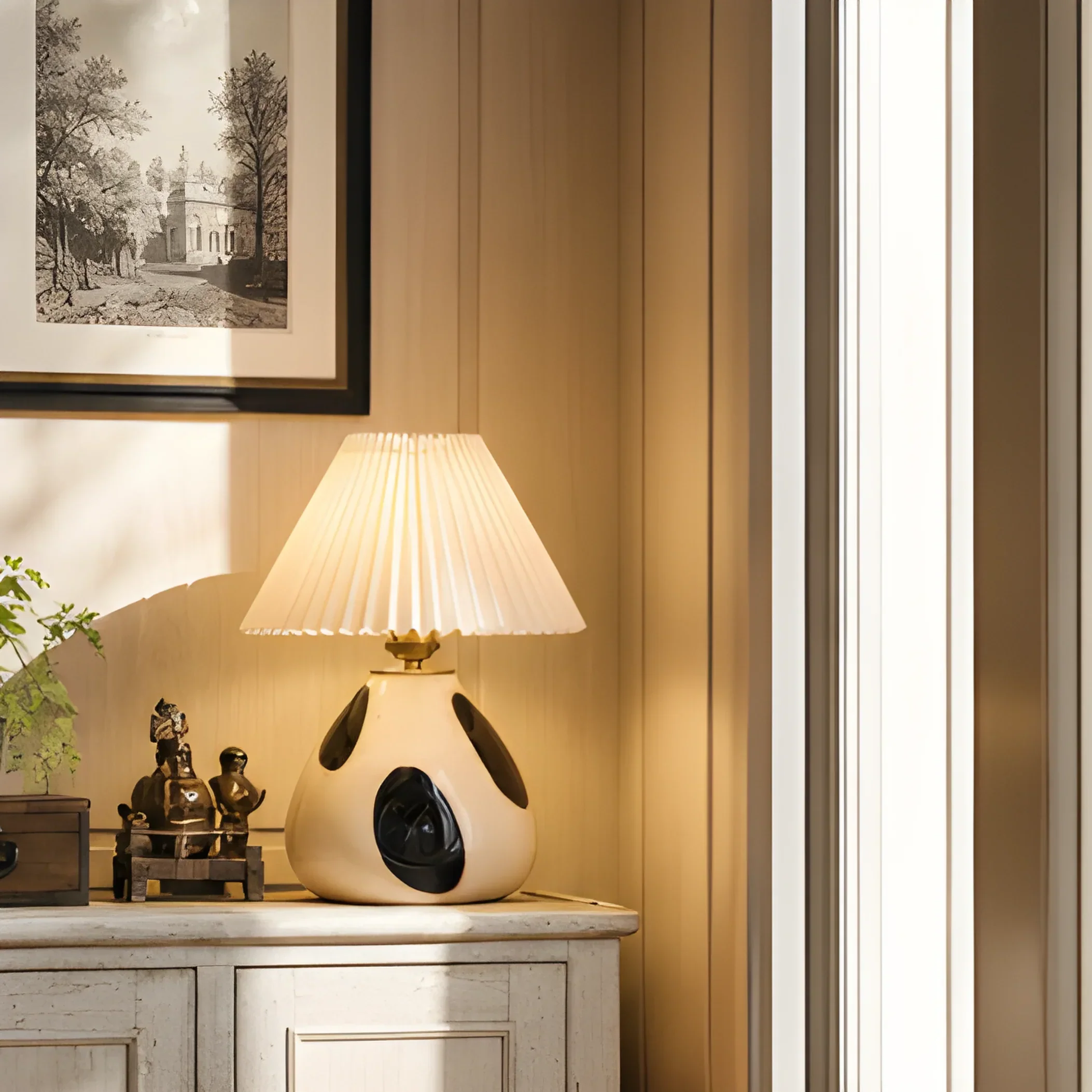 Mid century glass table lamp