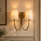Modern double linen wall sconce