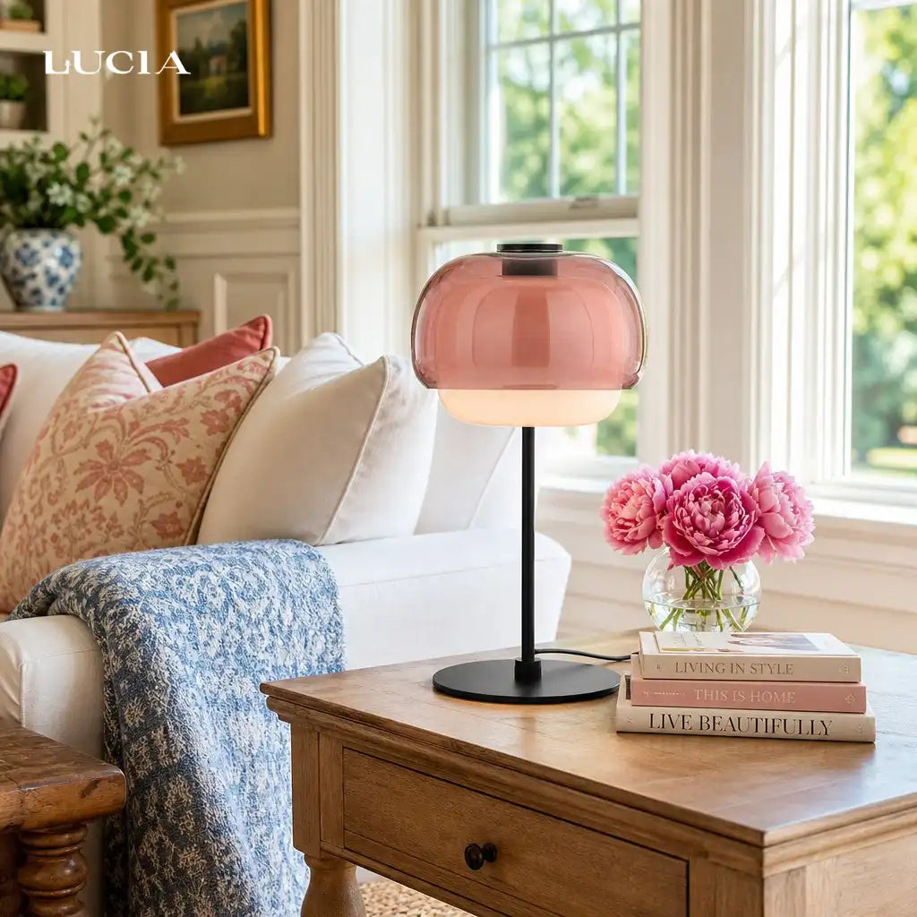 Modern glass desk table lamp
