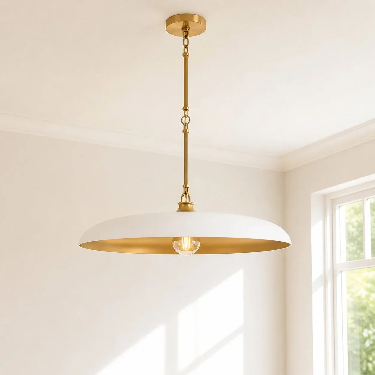 Modern industrial disc pendant light