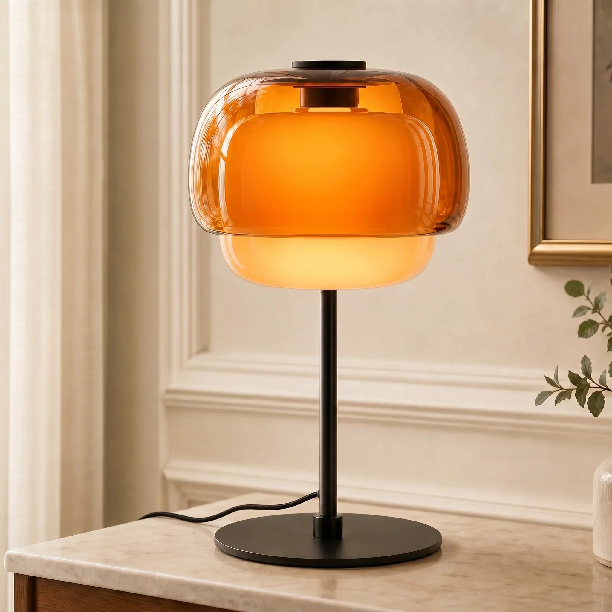Modern retro double dome table lamp