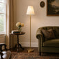 Modern tapered linen floor light