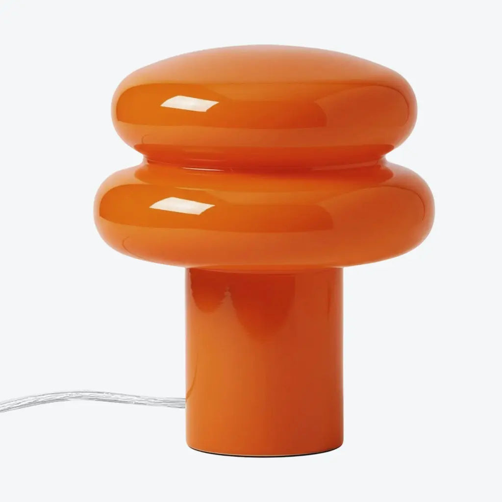 Mushroom glass lamp with stable table base