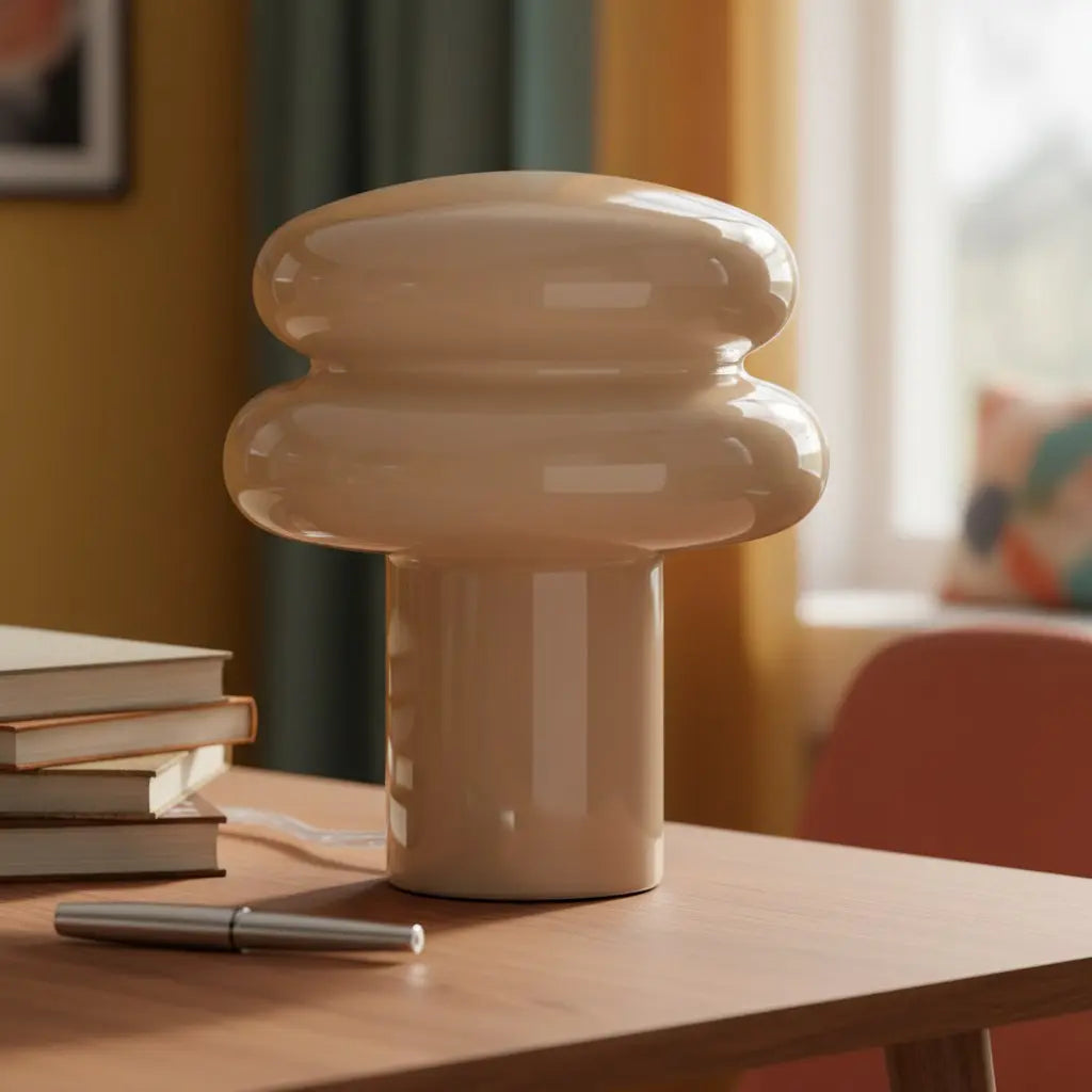 Opal glass table lamp for living room