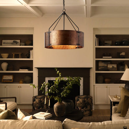 Open metal cage pendant light