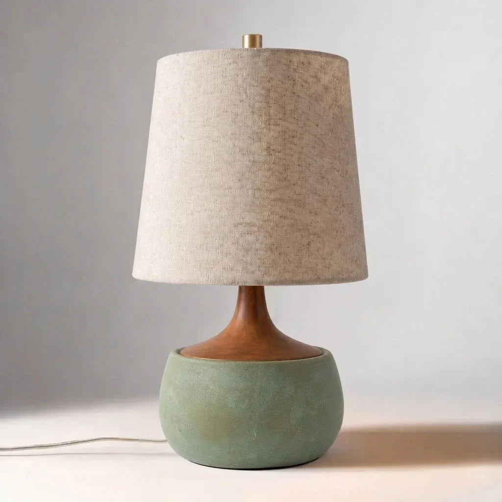 Rustic cement table lamp