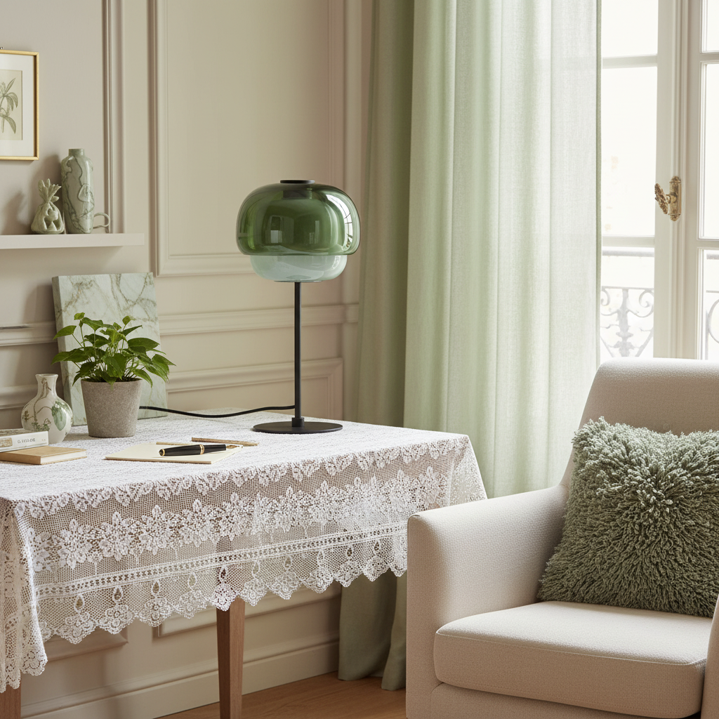 Scandinavian glass table lamp