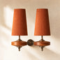 Wall sconce with tapered fabric shade