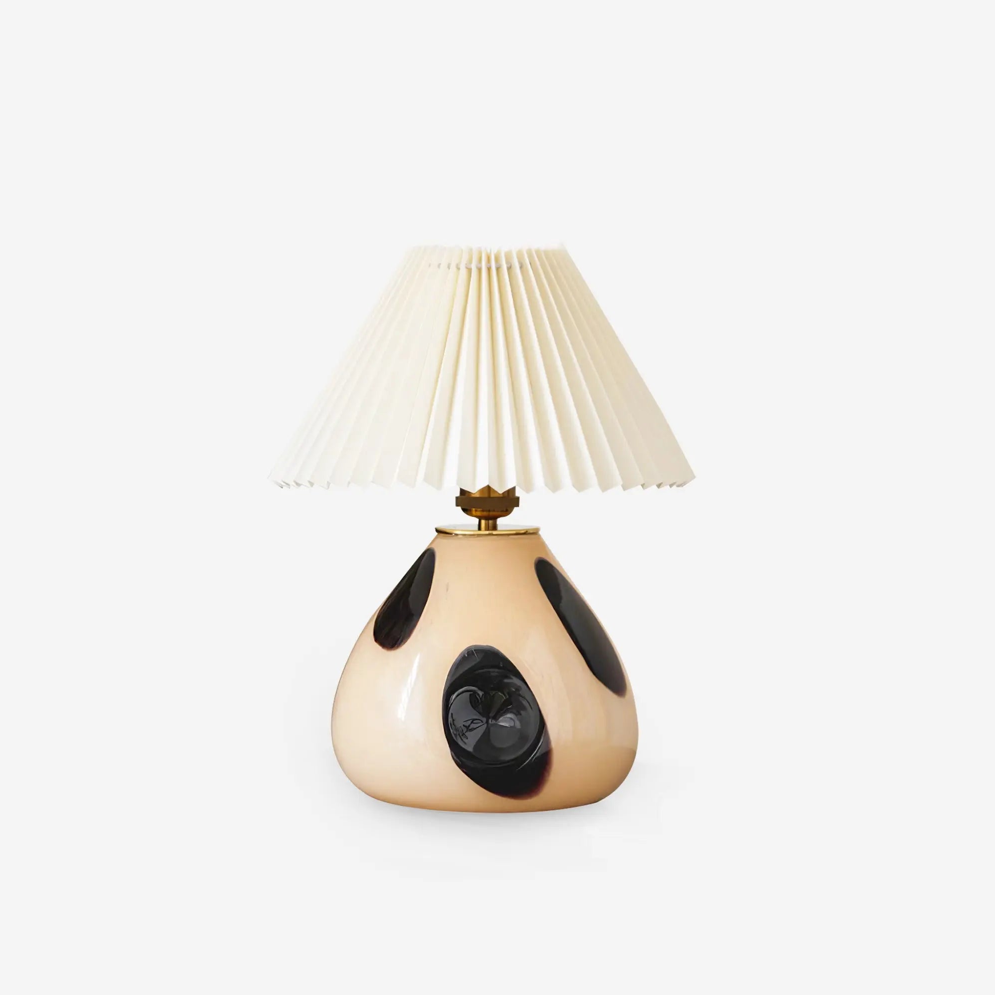 Transitional glass table lamp
