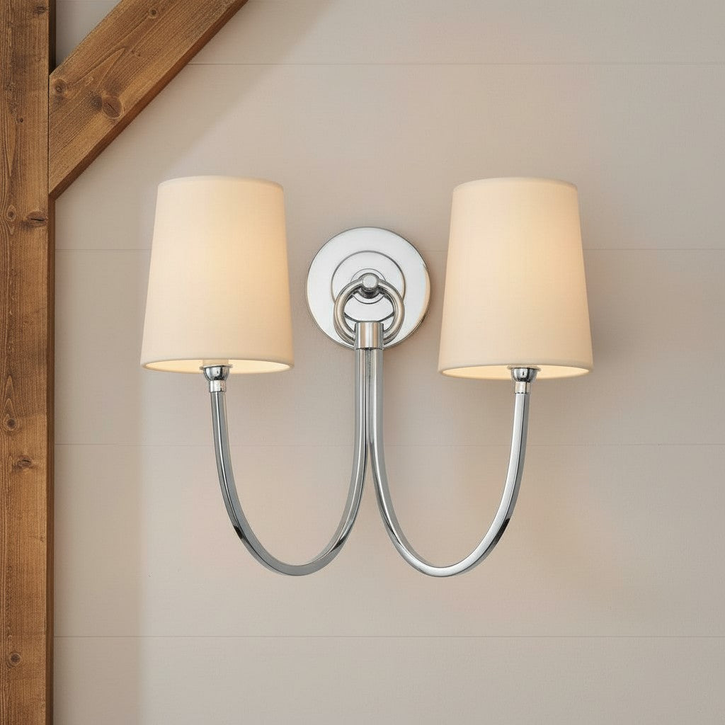 Linen wall light for vanity