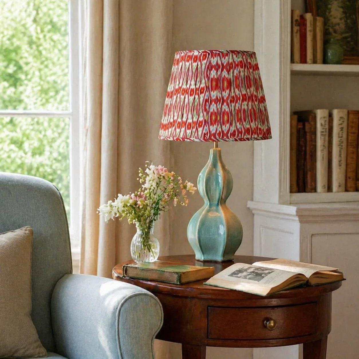 Vintage ceramic gourd table lamp