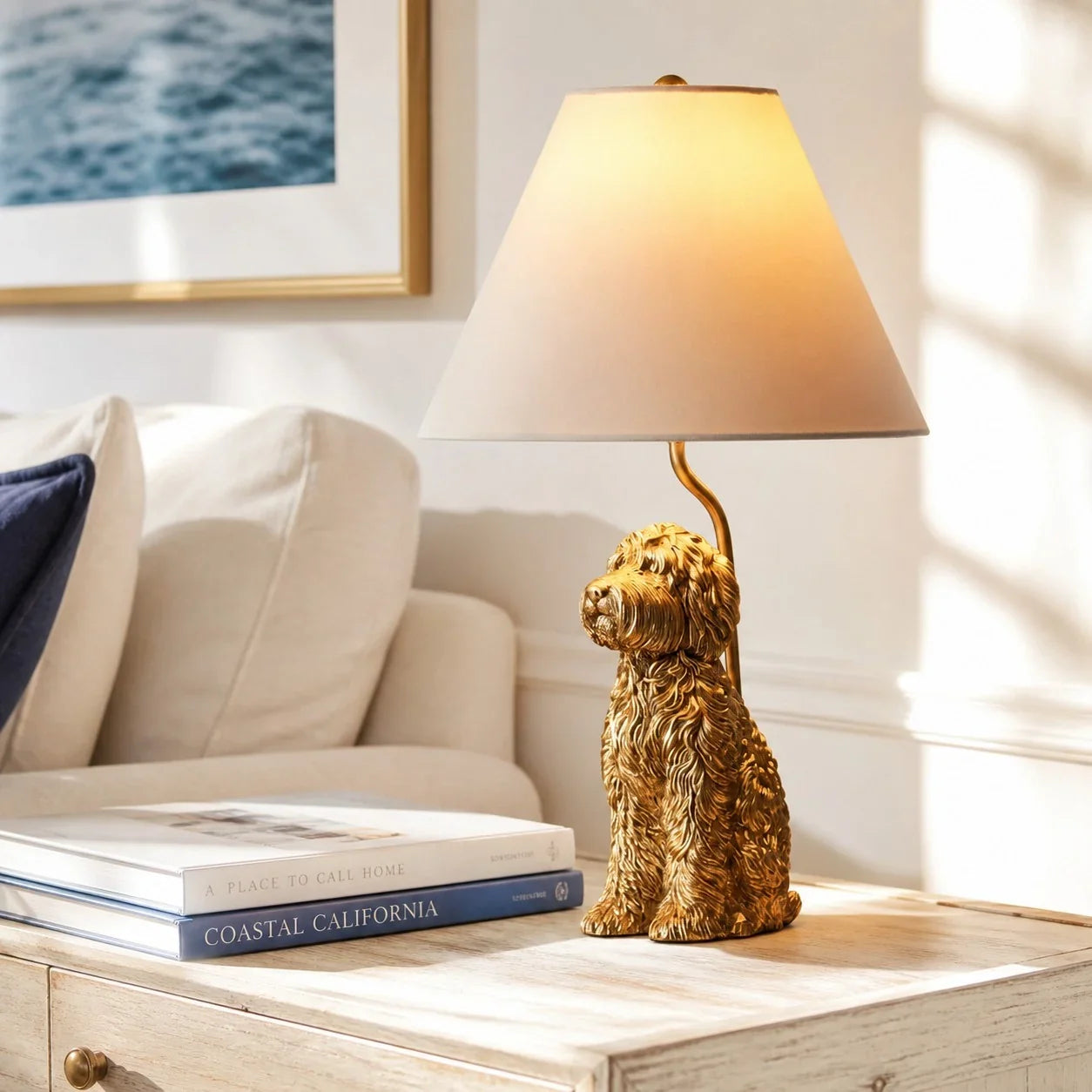 Vintage fabric animal table lamp