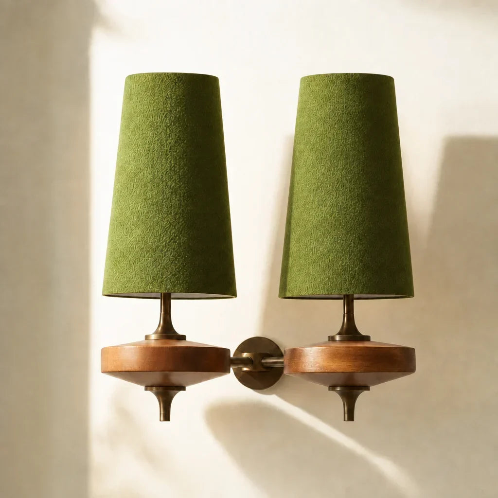 Vintage fabric wall sconce