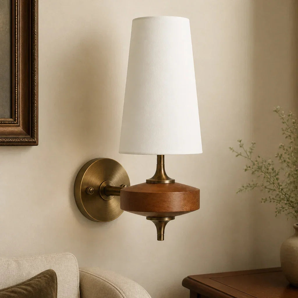 Vintage wall sconce for reading room