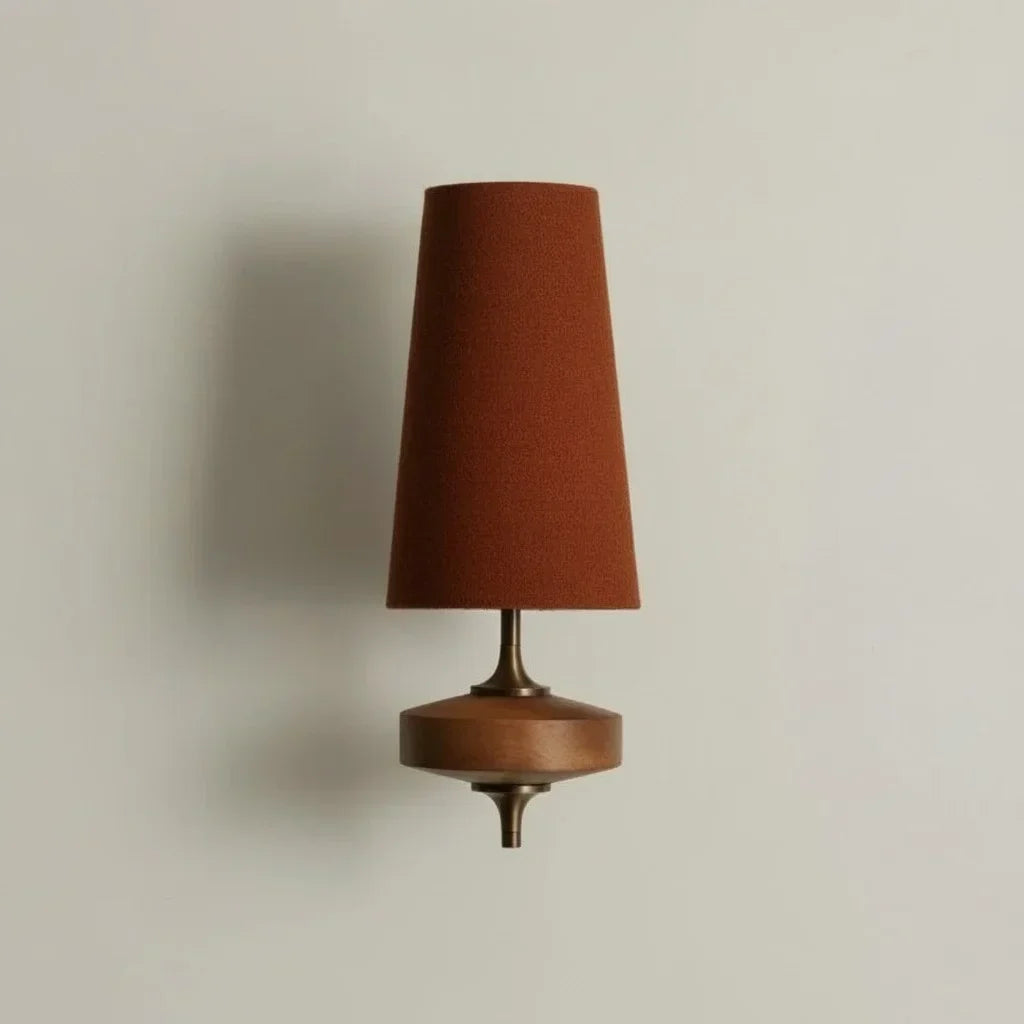 Vintage wood base wall sconce